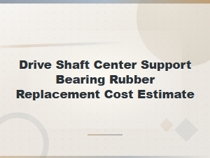 Drive Shaft Center Support Bearing Rubber Replacement Cost Estimate Guide